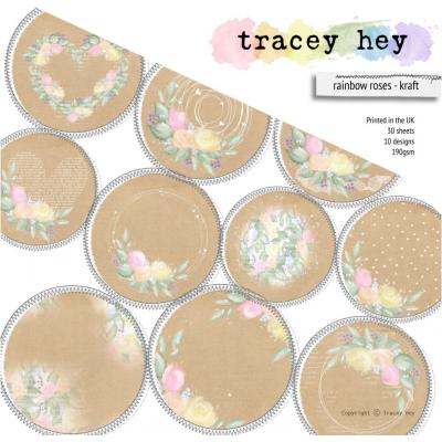 Tracey Hey Paper Pad - Rainbow Roses - Kraft